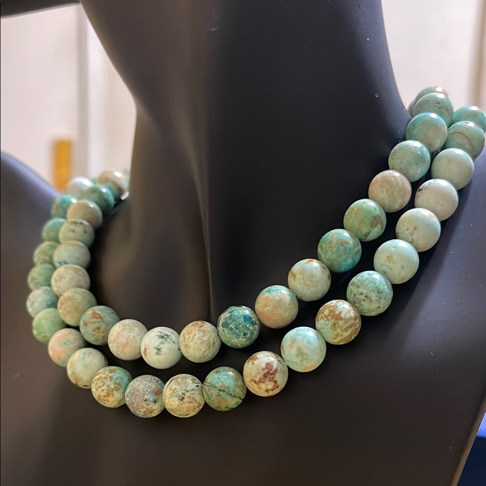 Elegant Natural Turquoise Necklace 30”